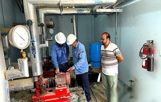 CHW pump room site inspection